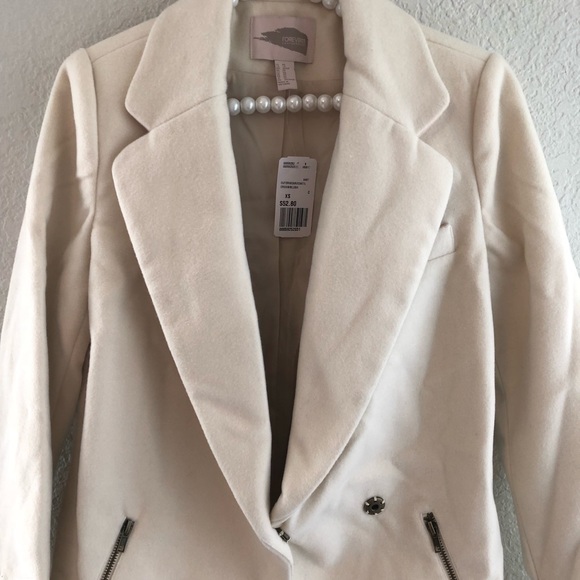 Premium F 21 off-white cream lined jacket - Picture 2 of 6